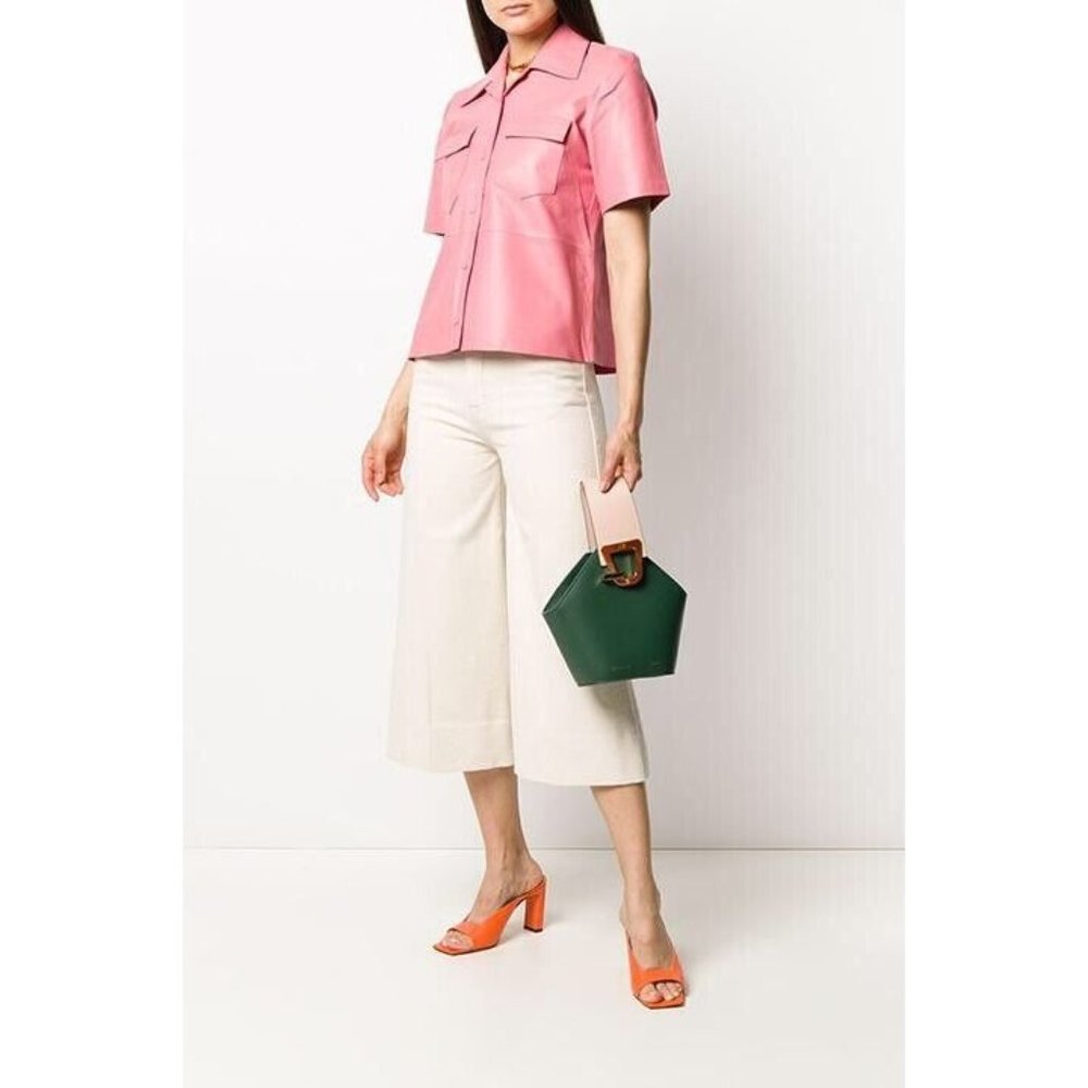 REMAIN Sienna Leather Shirt Pink Conch Shell